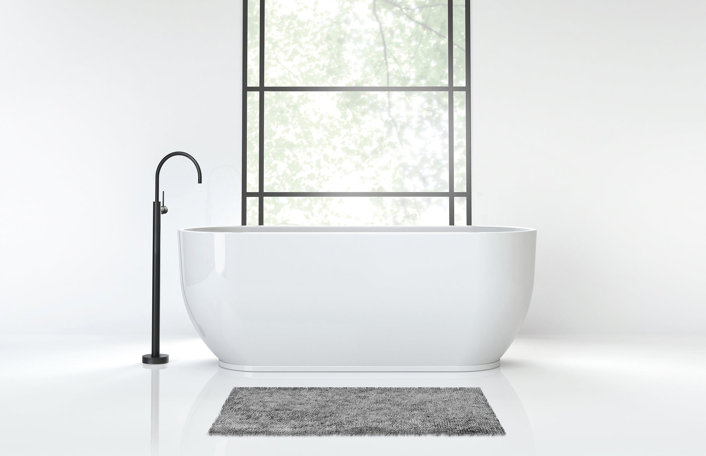 PHOENIX VIVID SLIMLINE FLOOR MOUNTED BATH MIXER MATTE BLACK