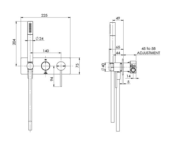 PHOENIX VIVID SLIMLINE WALL SHOWER SYSTEM BRUSHED NICKEL