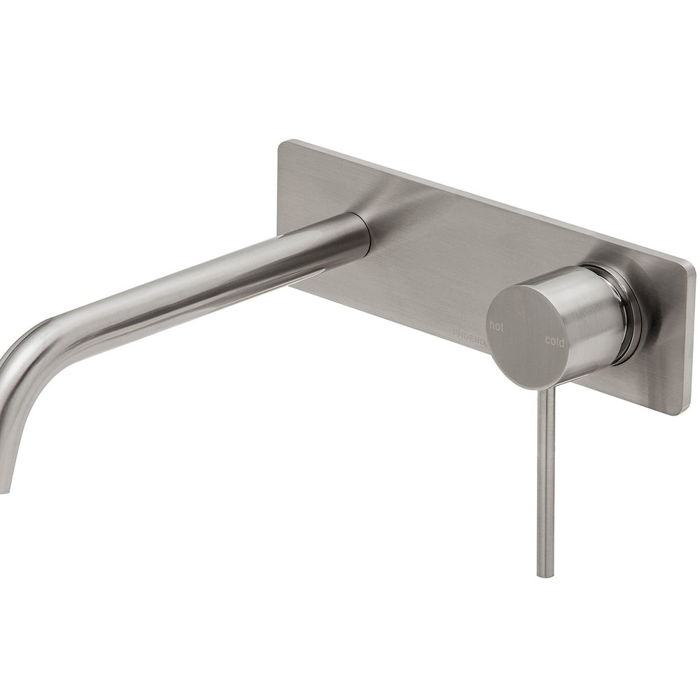 PHOENIX VIVID SLIMLINE WALL BATH MIXER SET 230MM BRUSHED NICKEL