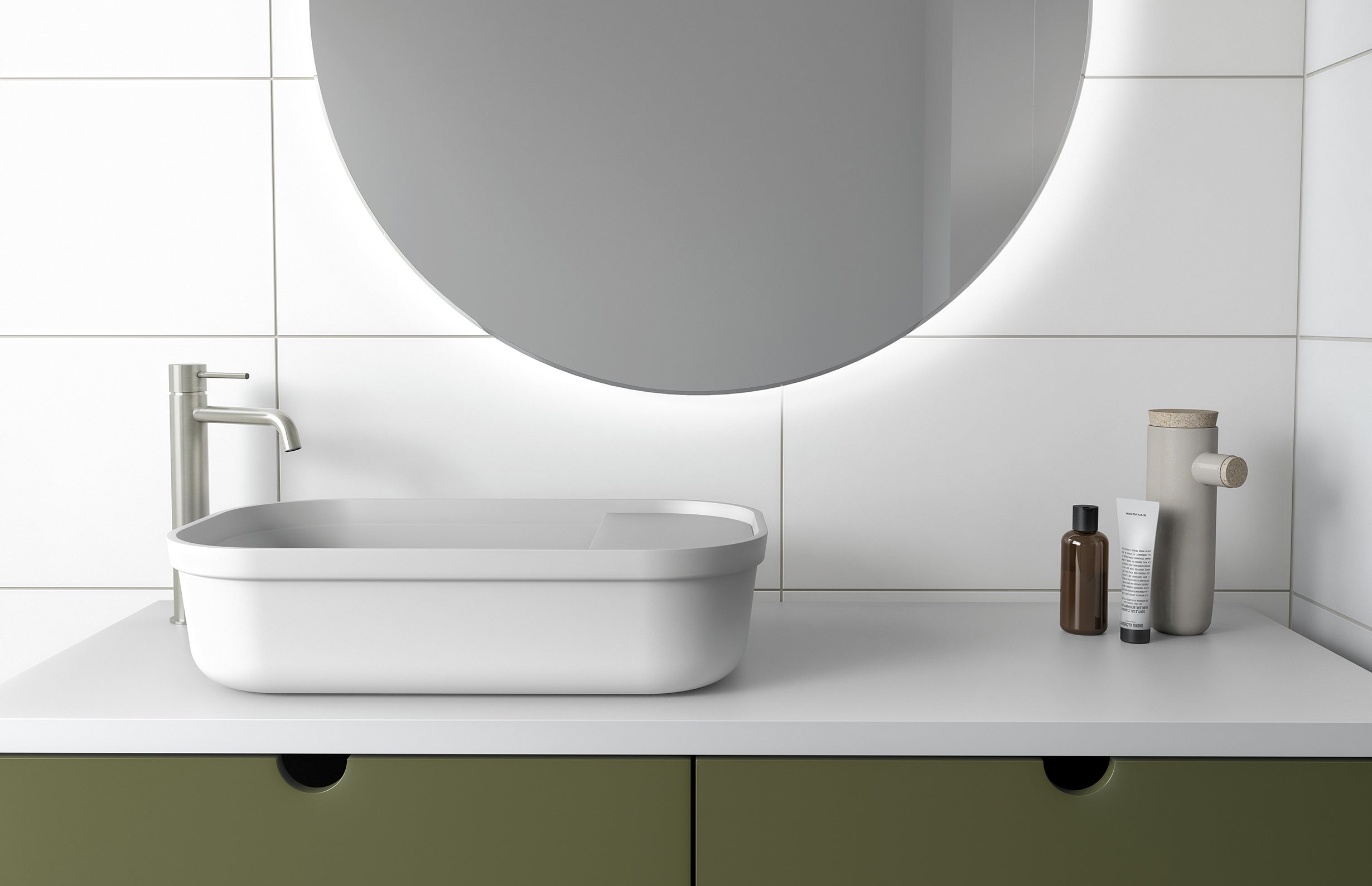 PHOENIX VIVID SLIMLINE LEAD FREE VESSEL MIXER OUTLET 289MM BRUSHED NICKEL