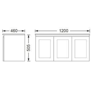 BTH SHAKER PROFILE MATTE WHITE 1200MM SINGLE BOWL WALL HUNG VANITY