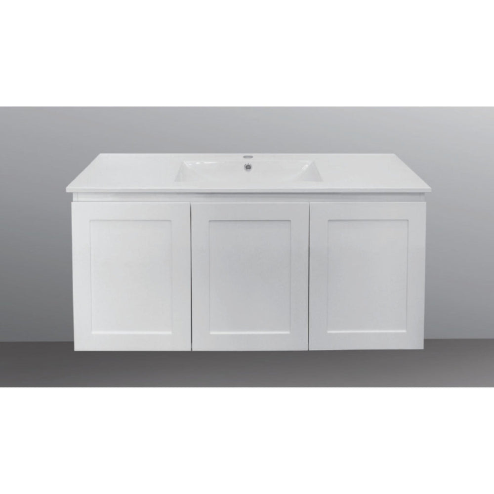 BTH SHAKER PROFILE MATTE WHITE 1200MM SINGLE BOWL WALL HUNG VANITY