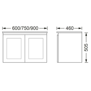 BTH SHAKER PROFILE MATTE WHITE 750MM SINGLE BOWL WALL HUNG VANITY
