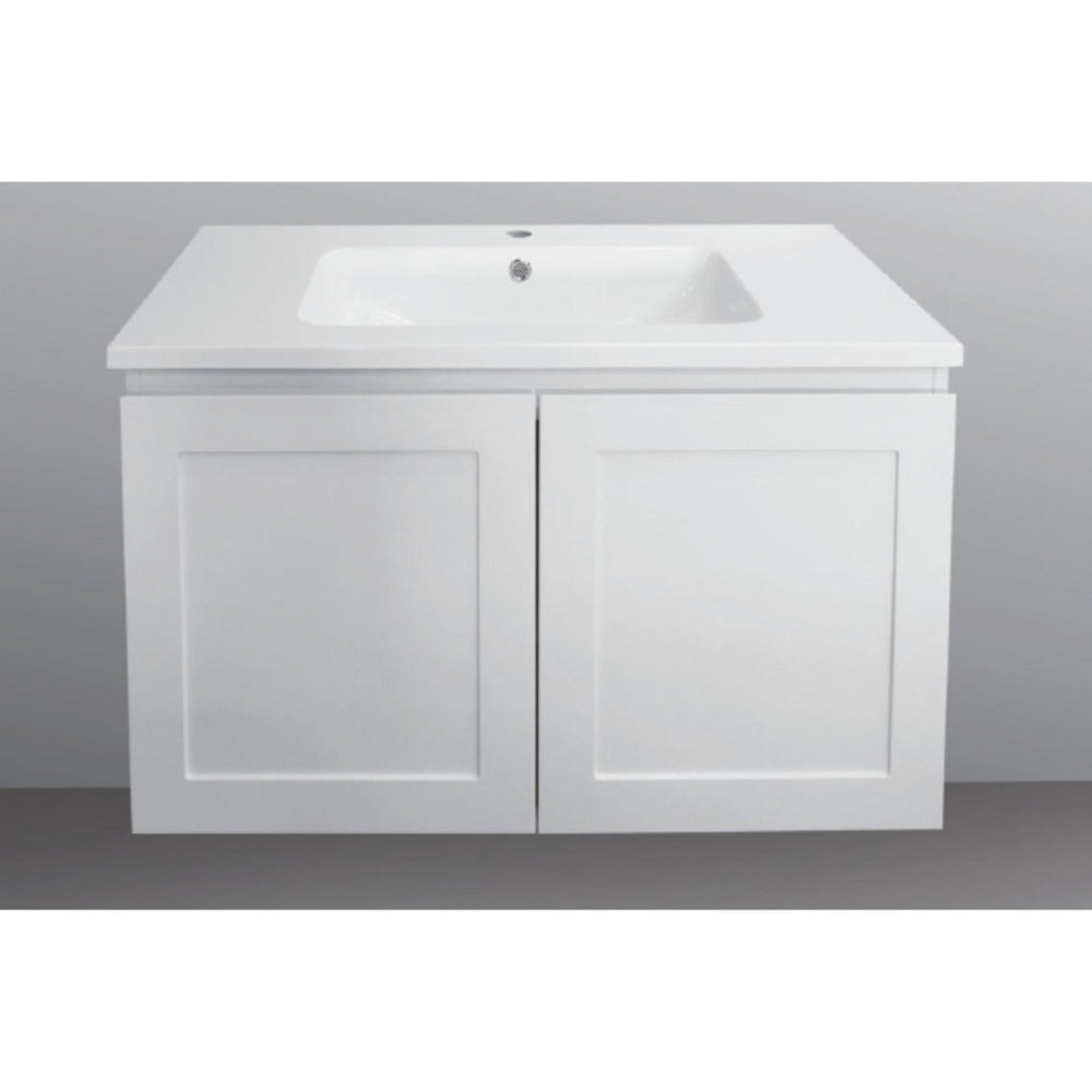 BTH SHAKER PROFILE MATTE WHITE 750MM SINGLE BOWL WALL HUNG VANITY