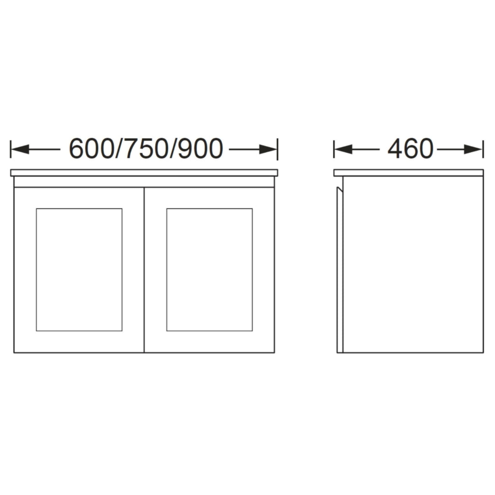 BTH SHAKER PROFILE MATTE WHITE 900MM SINGLE BOWL WALL HUNG VANITY