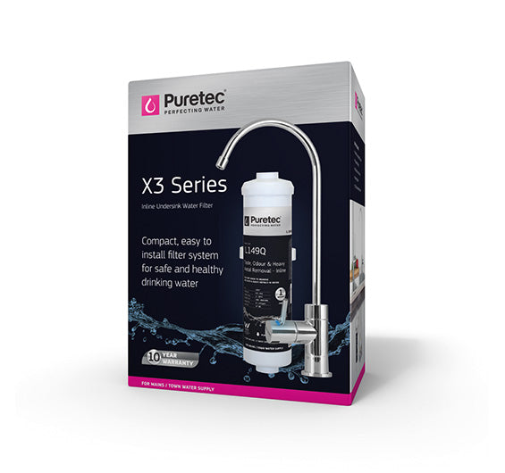 PURETEC HIGH LOOP DESIGNER FAUCET WITH SLIM FILTER, 1 MICRON