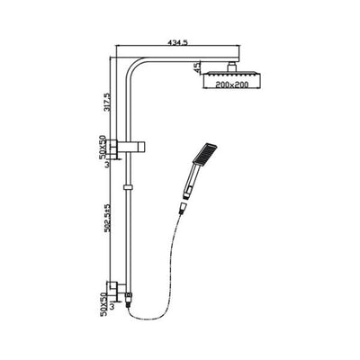 HELLYCAR BONZA SHOWER SYSTEM WITH RAIL BLACK