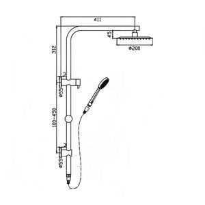 HELLYCAR CUTER SHOWER SYSTEM WITH RAIL CHROME