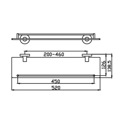 HELLYCAR IDEAL SHELF BRUSHED NICKEL