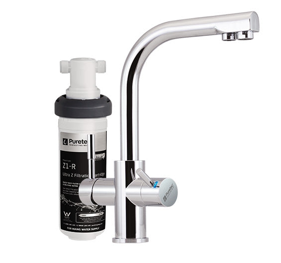 PURETEC TRIPLA LEAD FREE T3 FAUCET WITH QUICK-TWIST FILTER 0.1 MICRON