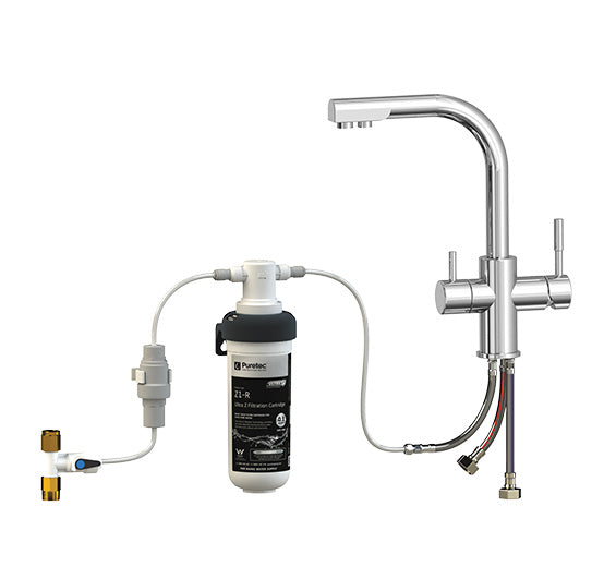 PURETEC TRIPLA LEAD FREE T3 FAUCET WITH QUICK-TWIST FILTER 0.1 MICRON