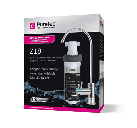 PURETEC HIGH LOOP DESIGNER FAUCET WITH QUICK TWIST FILTER 0.1 MICRON