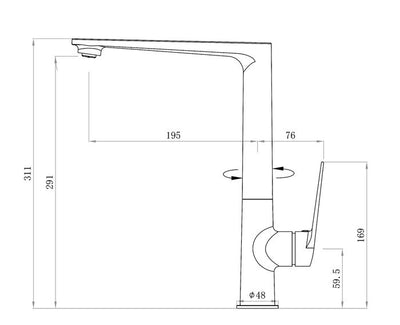 INSPIRE ZEVIO SINK MIXER BRUSHED GOLD