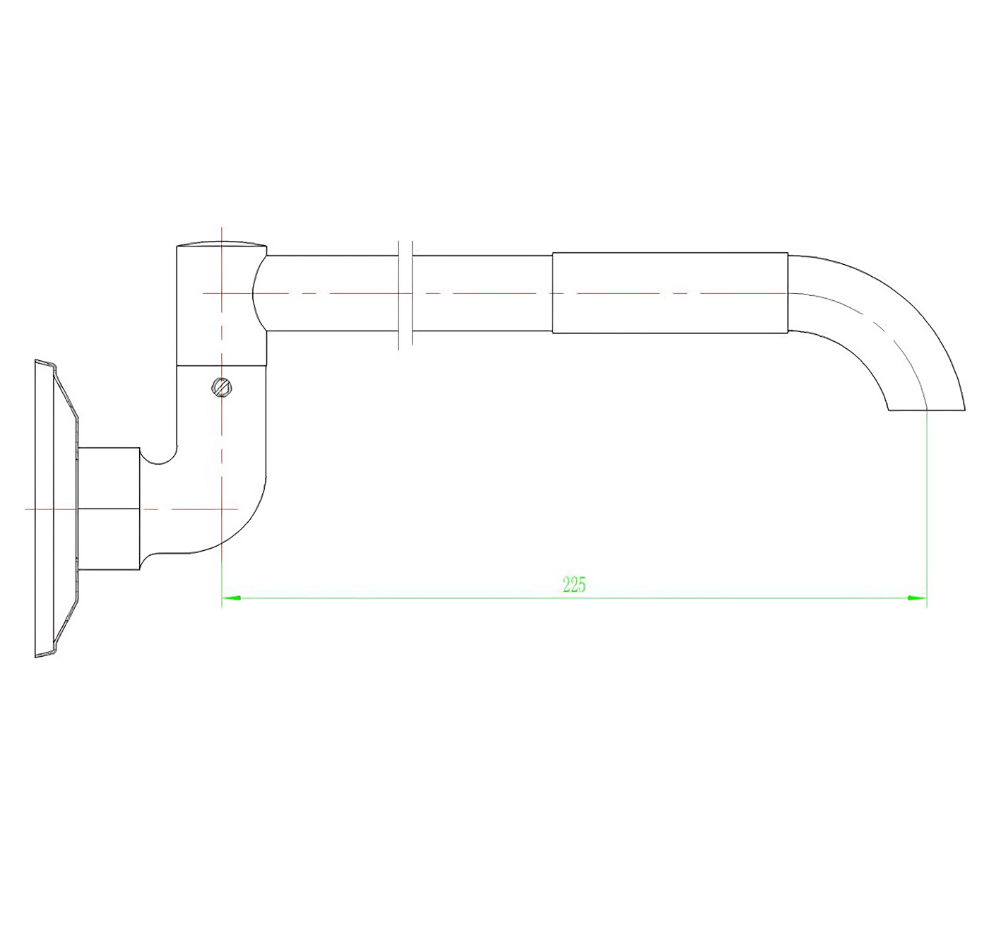INSPIRE LAUNDRY SPOUT 225MM CHROME