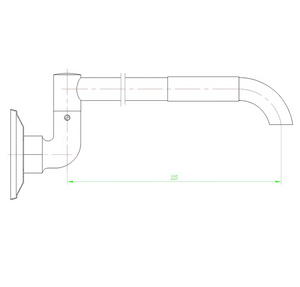 INSPIRE LAUNDRY SPOUT 225MM CHROME