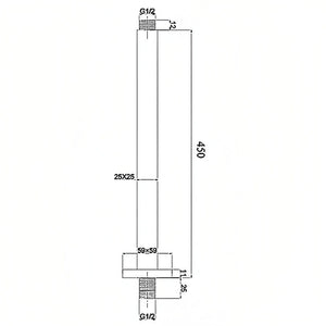 INSPIRE PAVIA CEILING SHOWER ARM 450MM CHROME