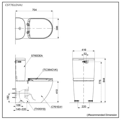 TOTO BASIC+ TOILET SUITE GLOSS WHITE