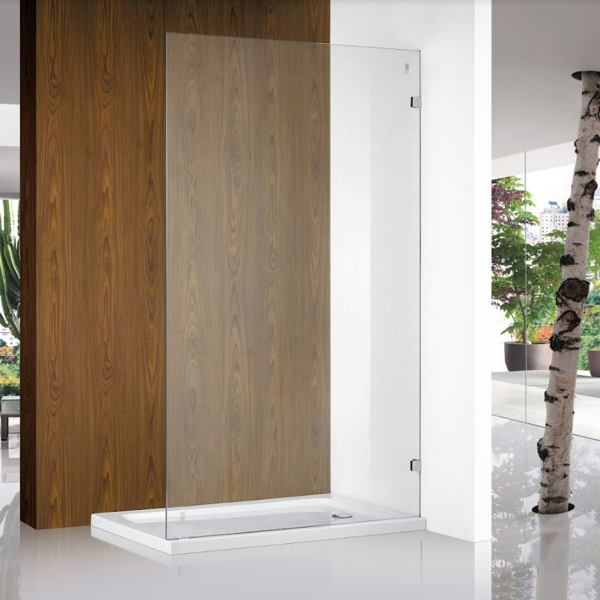 COVEY FRAMELESS WALK IN SINGLE PANEL SHOWER SCREEN CHROME