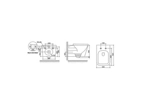 INSPIRE X-CUBE BOX RIM WALL HUNG PAN GLOSS WHITE
