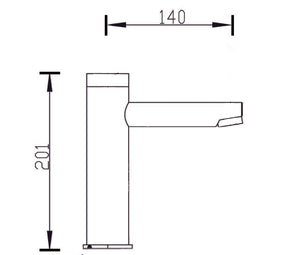 LINKWARE INTELLIGENT SENSOR BASIN TAP 201MM CHROME