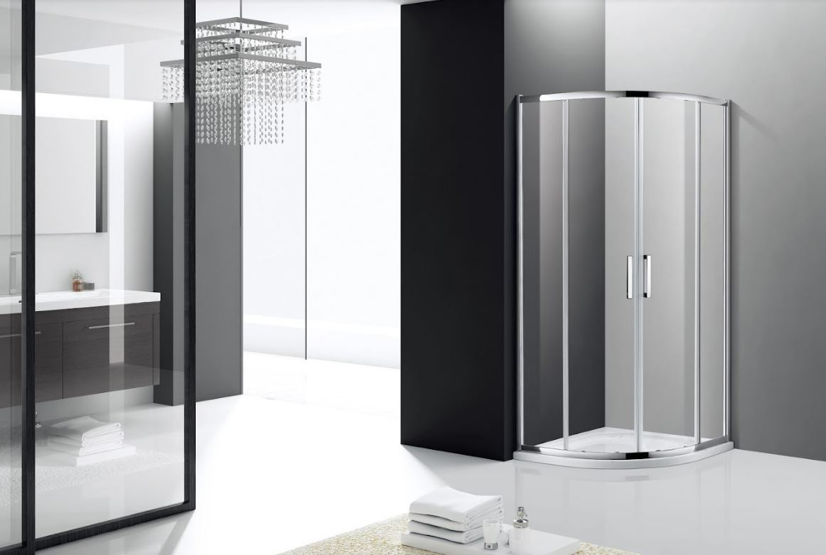 SERPENTI CURVED DOUBLE SLIDING SHOWER SCREEN (1000X1000MM)