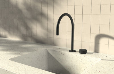 PHOENIX AXIA HOB GOOSENECK SINK MIXER SET 316MM MATTE BLACK