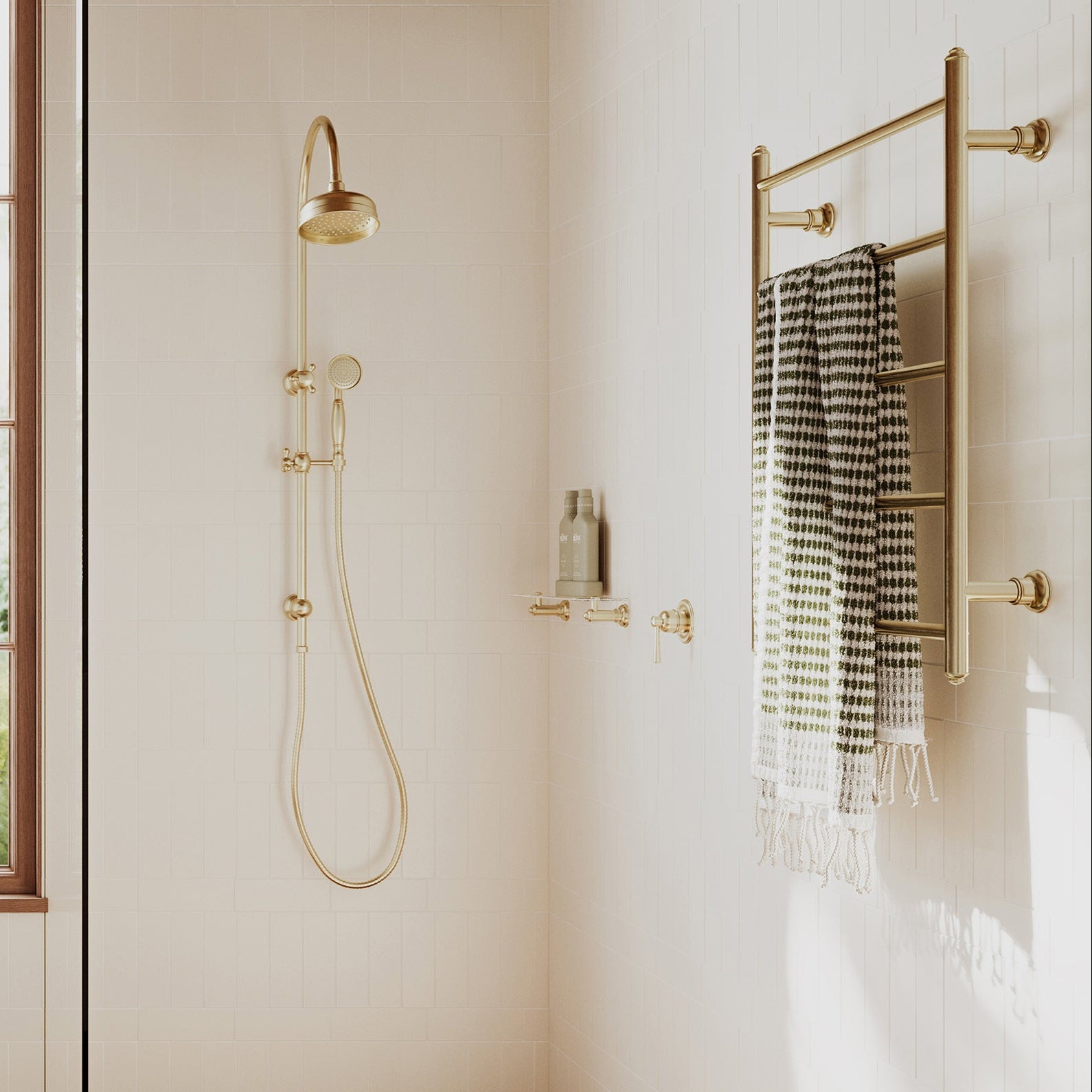 PHOENIX CROMFORD TWIN SHOWER BRUSHED GOLD
