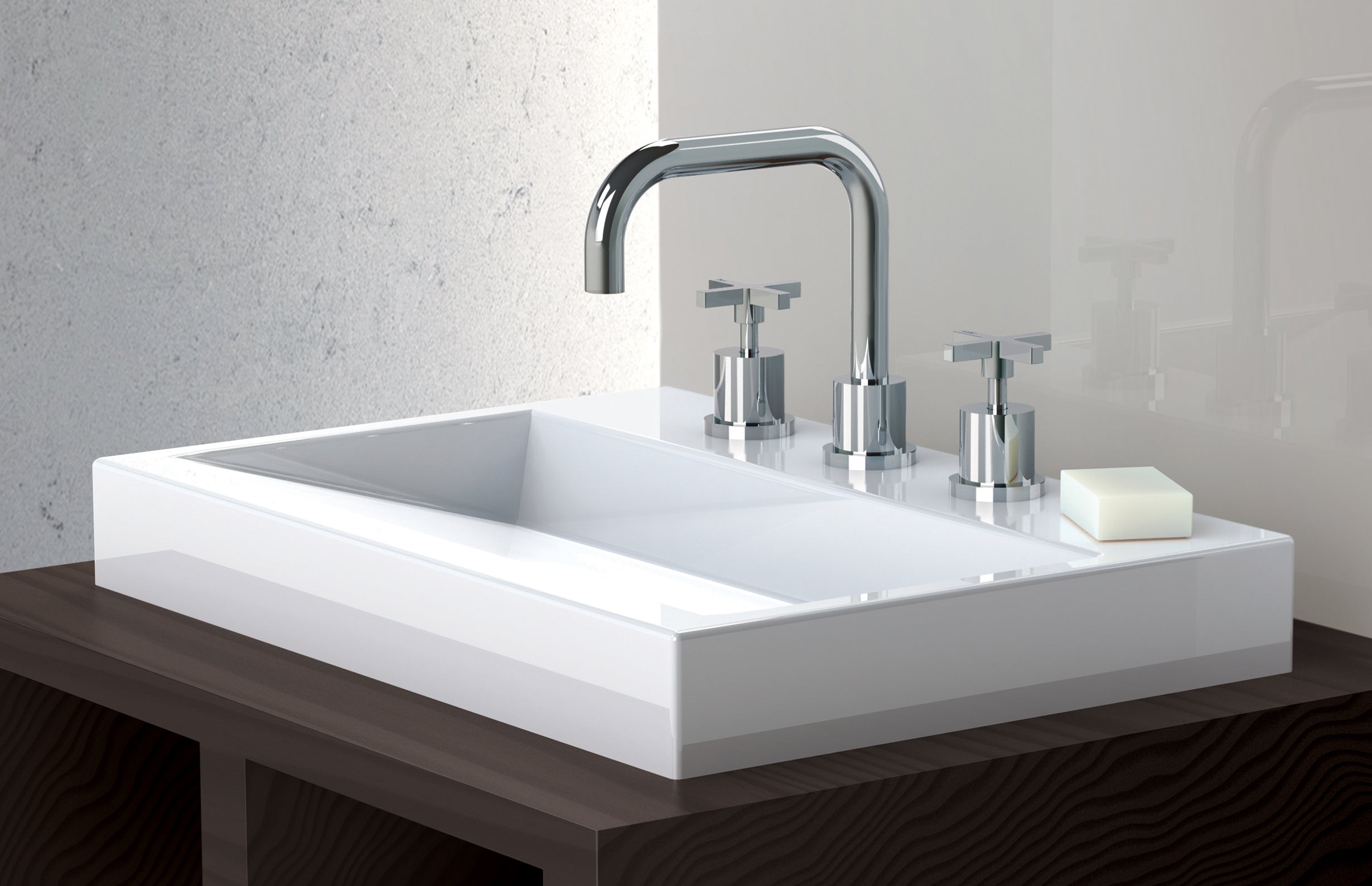 PHOENIX RADII BASIN SET SQUARELINE 160MM CHROME