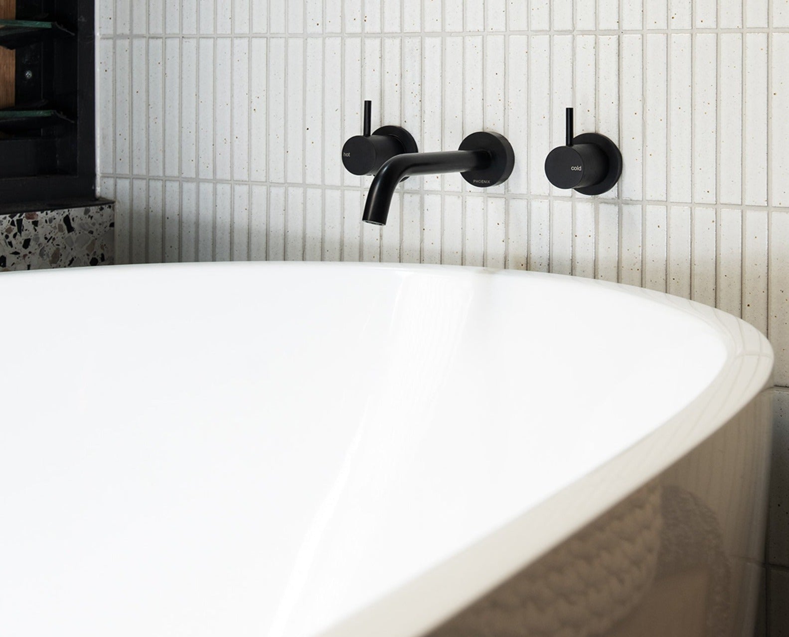 PHOENIX VIVID SLIMLINE LEAD FREE WALL TOP ASSEMBLIES EXTENDED SPINDLES MATTE BLACK