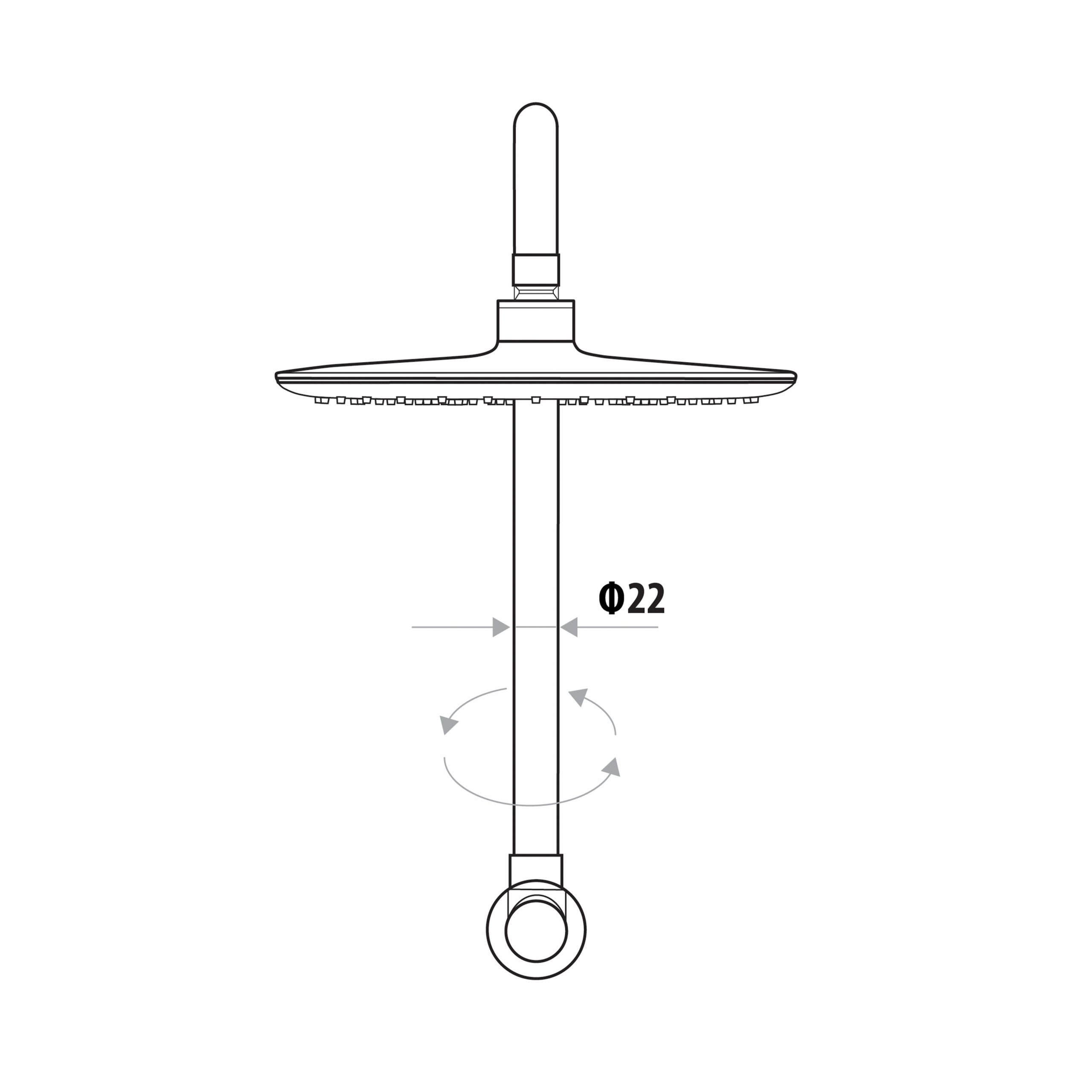 LINKWARE LOUI GOOSENECK SHOWER SET 260MM BRUSHED GOLD