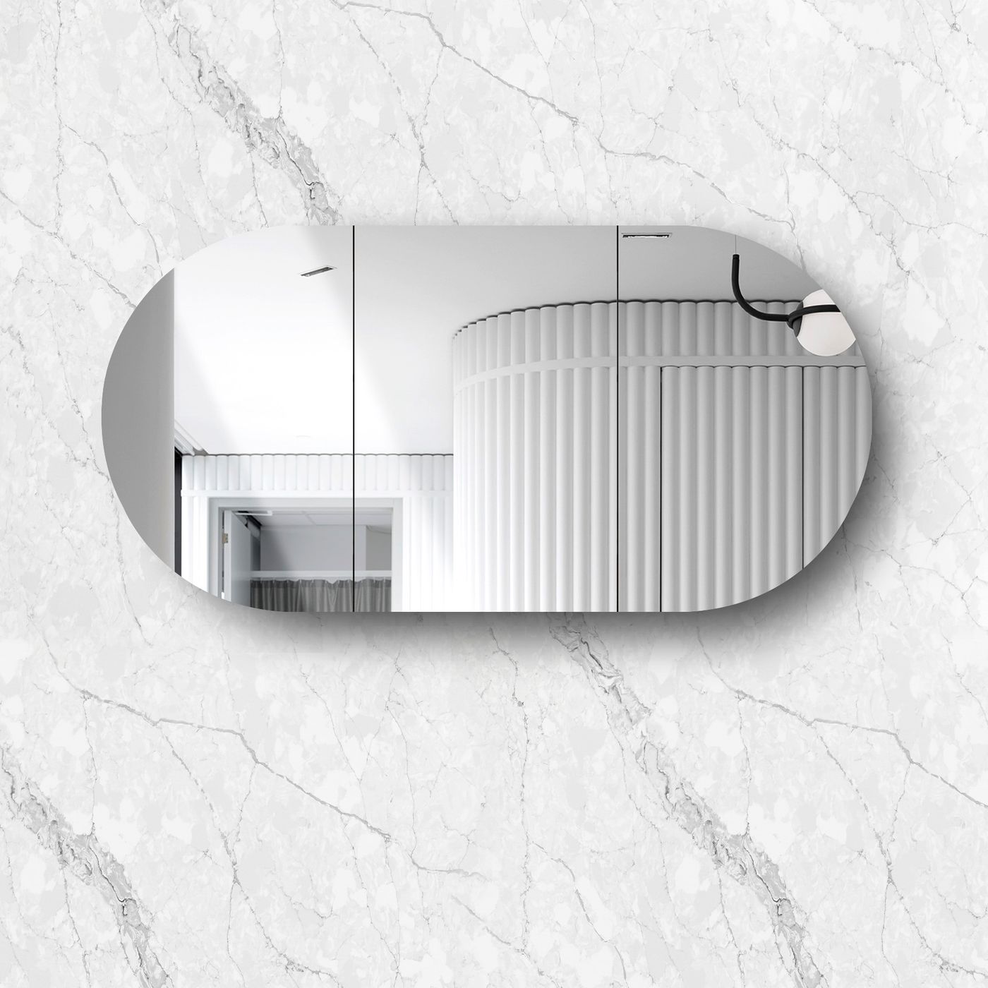 OTTI BONDI MATTE WHITE SHAVING CABINET 1800X900MM