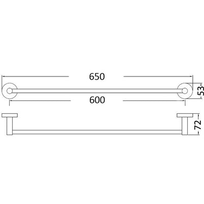 IKON OTUS SINGLE TOWEL RAIL GUN METAL 600MM AND 750MM
