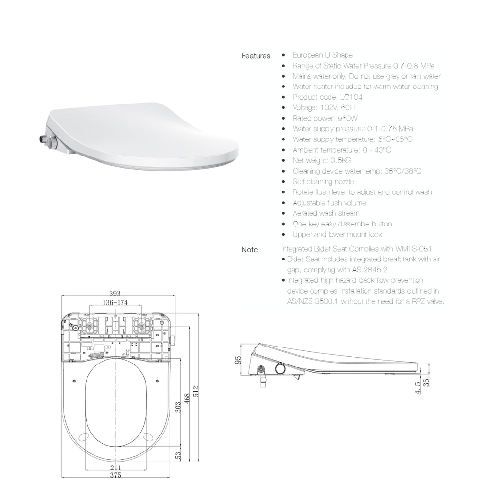 GALLARIA LOTOUS TOILET SEAT GLOSS WHITE