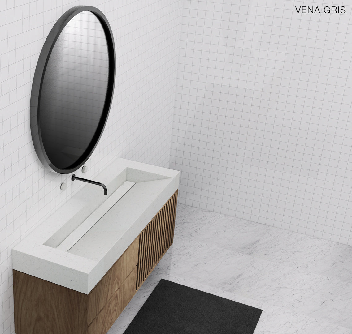 GALLARIA ELAN RECTANGULAR DELUXE WASHPLANE 1200MM VENA GRIS