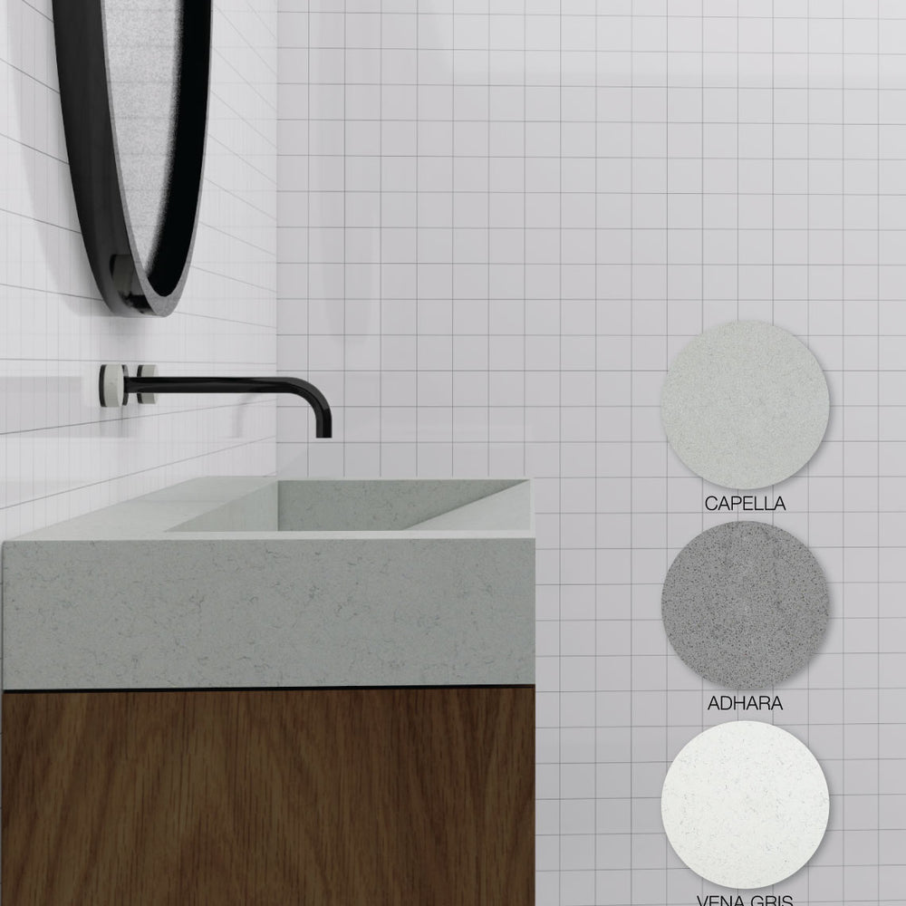 GALLARIA ELAN RECTANGULAR DELUXE WASHPLANE 1200MM VENA GRIS