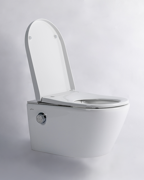 GALLARIA EVO COMFORT RIMLESS WALL HUNG PAN AND REMOTE WASHLET PACKAGE GLOSS WHITE
