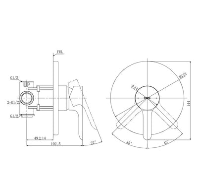 TOTO LB WALL MIXER CHROME