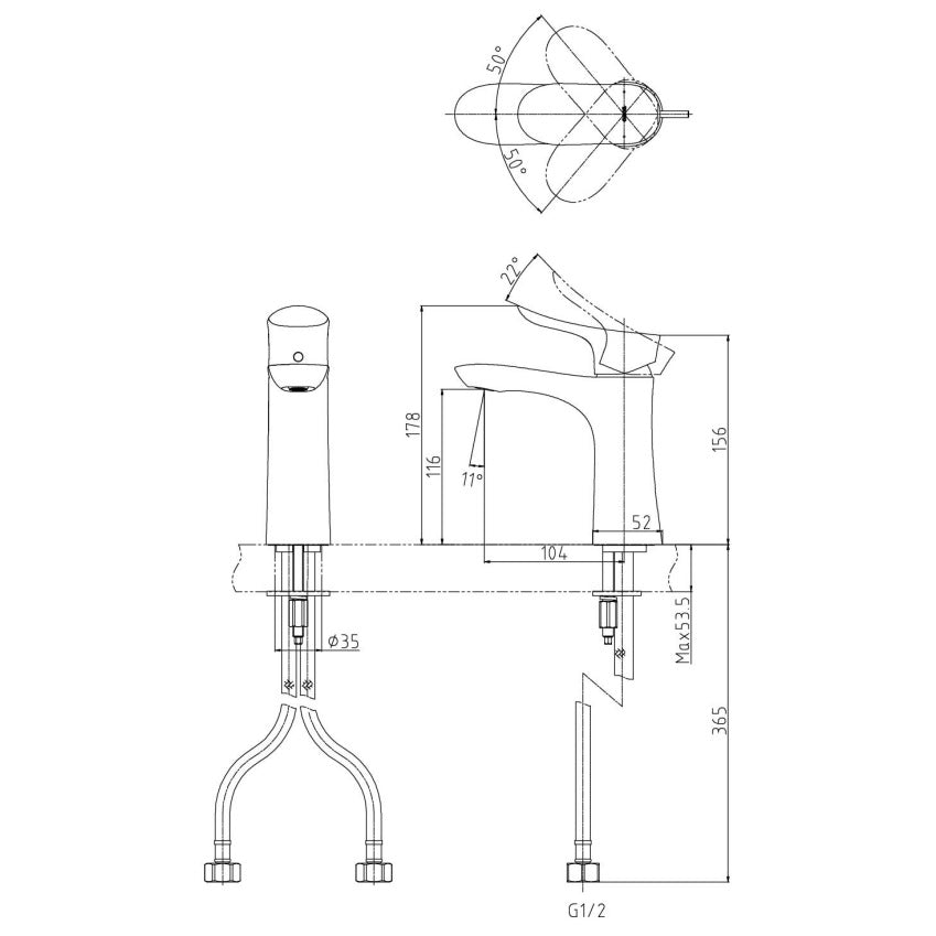 TOTO GO BASIN MIXER 156MM BRUSHED BRONZE