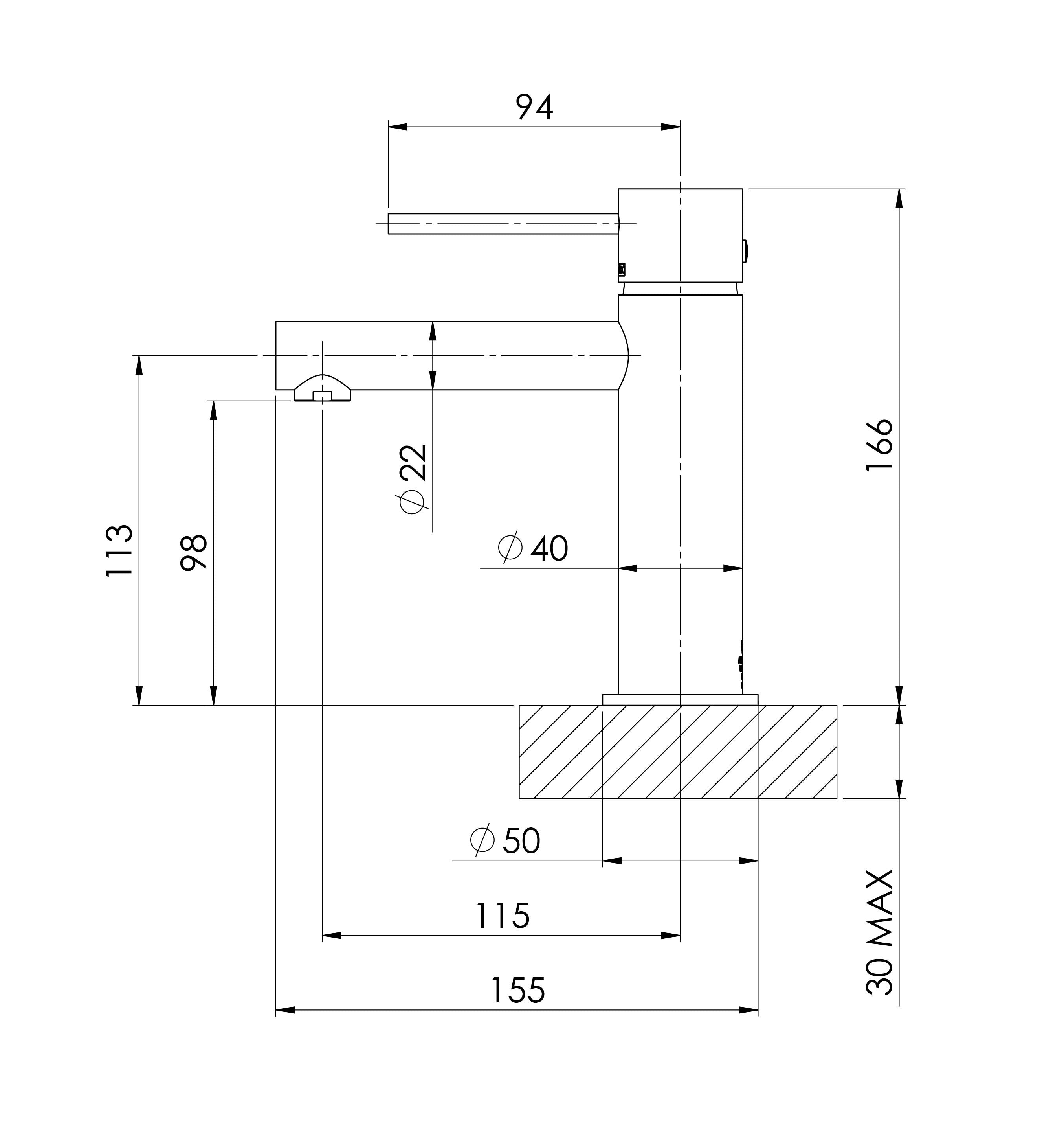 PHOENIX VIVID SLIMLINE LEAD FREE BASIN MIXER 166MM BRUSHED NICKEL