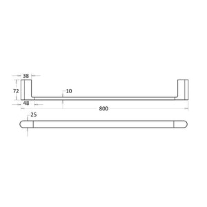 IKON FLORES SINGLE NON-HEATED TOWEL RAIL CHROME 600MM AND 800MM