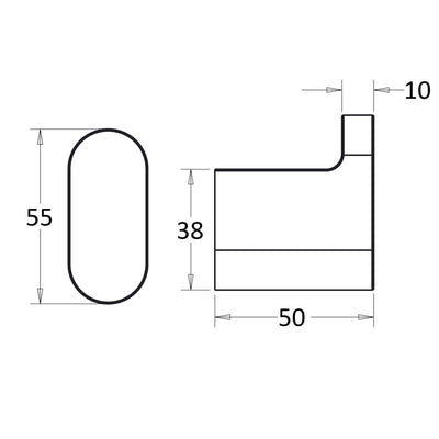 IKON FLORES ROBE HOOK BRUSHED NICKEL 50MM