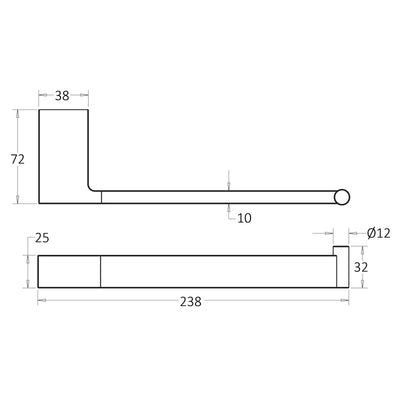 IKON CERAM TOWEL BAR BRUSHED GOLD 238MM