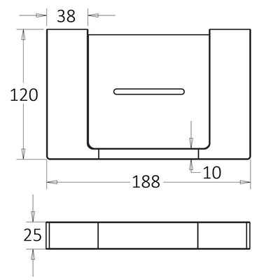 IKON CERAM SOAP HOLDER CHROME 188MM