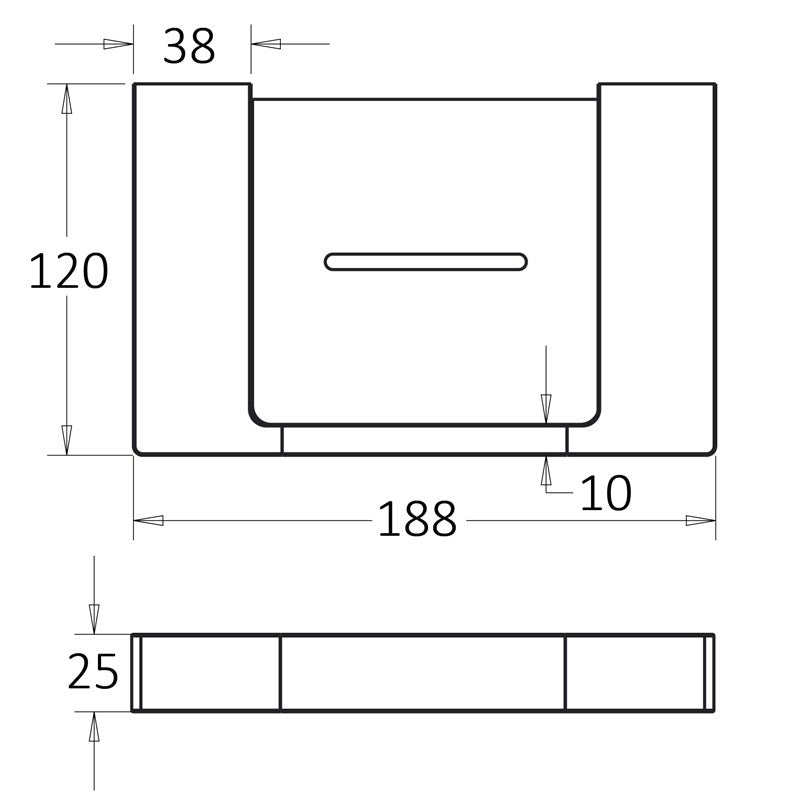 IKON CERAM SOAP HOLDER BRUSHED NICKEL 188MM