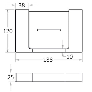 IKON CERAM SOAP HOLDER BRUSHED NICKEL 188MM