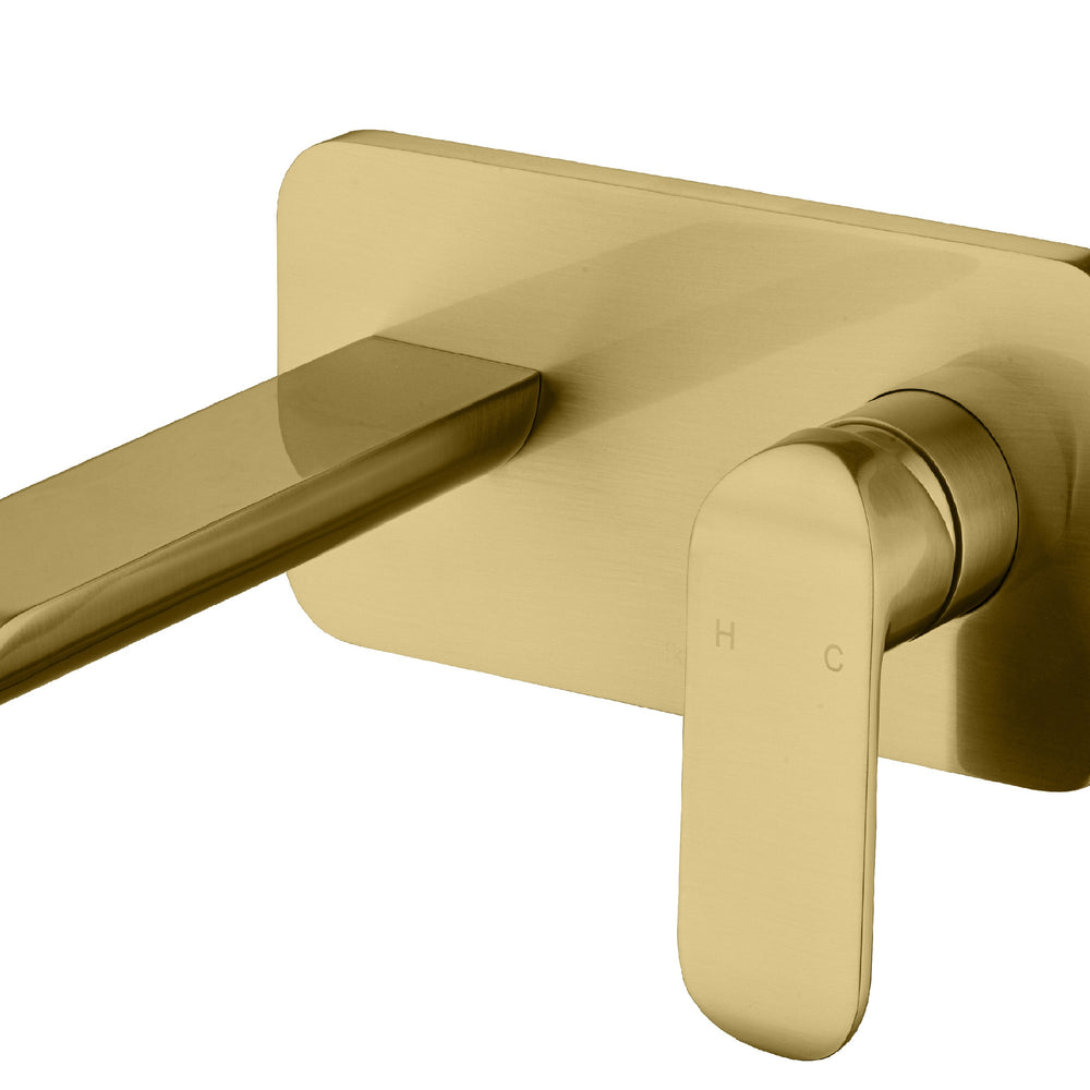 IKON KARA LEAD FREE WALL BASIN MIXER BRUSHED GOLD