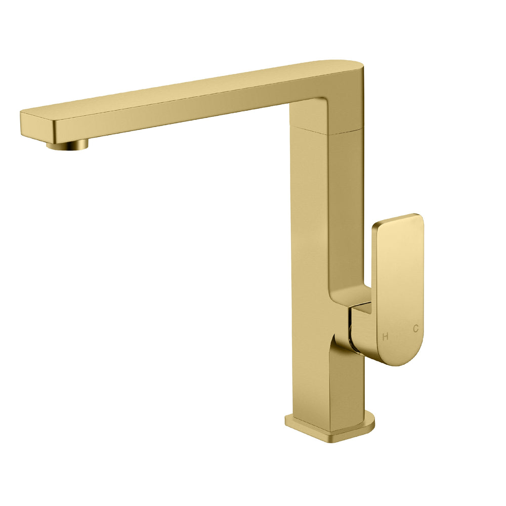 IKON FLORES KITCHEN MIXER 250MM BRUSHED GOLD
