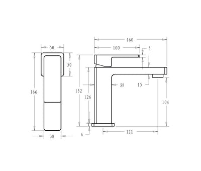 IKON CERAM LEAD FREE BASIN MIXER 152MM BRUSHED NICKEL