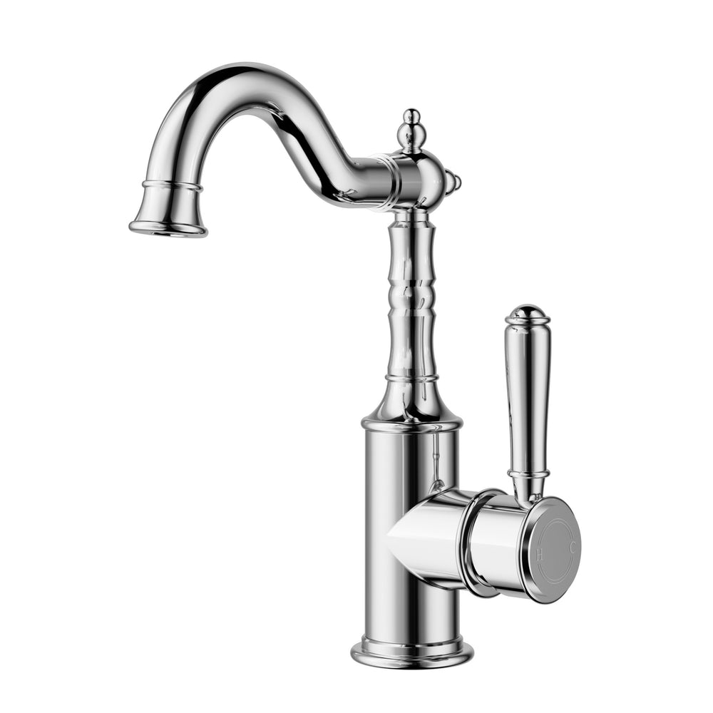 IKON CLASICO LEAD FREE BASIN MIXER 243MM CHROME (BRASS HANDLE)