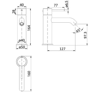 IKON HALI BASIN MIXER 164MM BRUSHED NICKEL